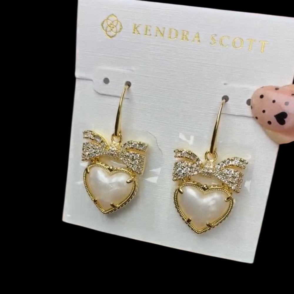 Kendra Scott Haisley‎ Heart Gold Drop Earrings NEW